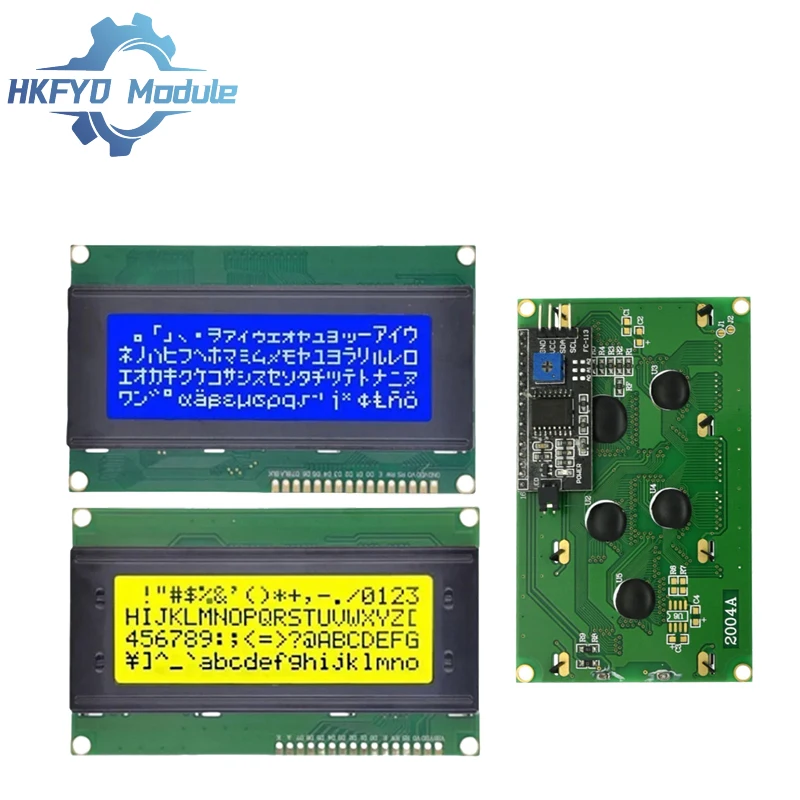 LCD2004+I2C LCD2004 20x4 2004A yellow Green Screen Character LCD IIC Serial Interface Adapter Module for
