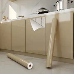 Pearlescent Baking Paint Kitchen Cabinets Oil Proof Thick Self Adhesive Wallpaper Muebles Waterproof Armoire Door Wall Sticker