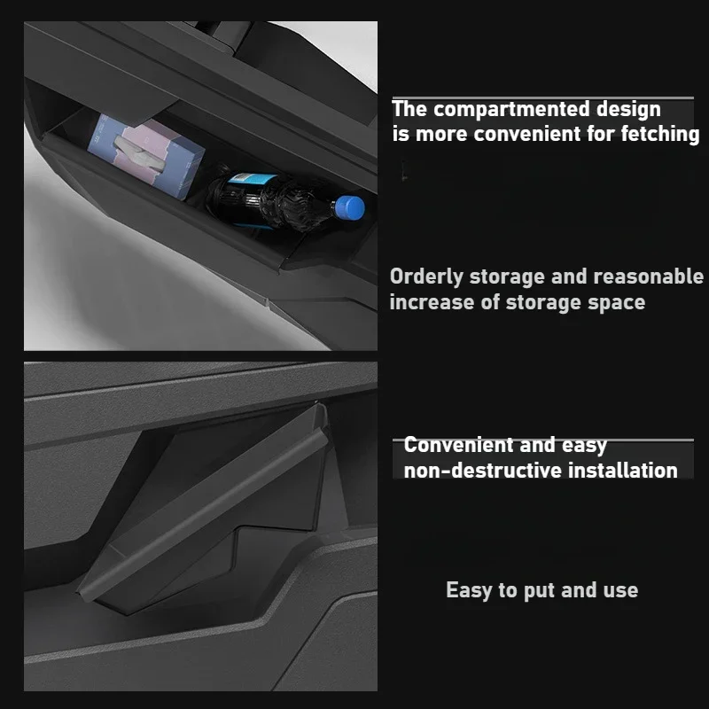 صندوق تخزين جانبي للباب الأمامي لـ Tesla Cybertruck 2026 TPE تخزين درج منظم مسند ذراع الباب مظلة صندوق قمامة اكسسوارات السيارات #3