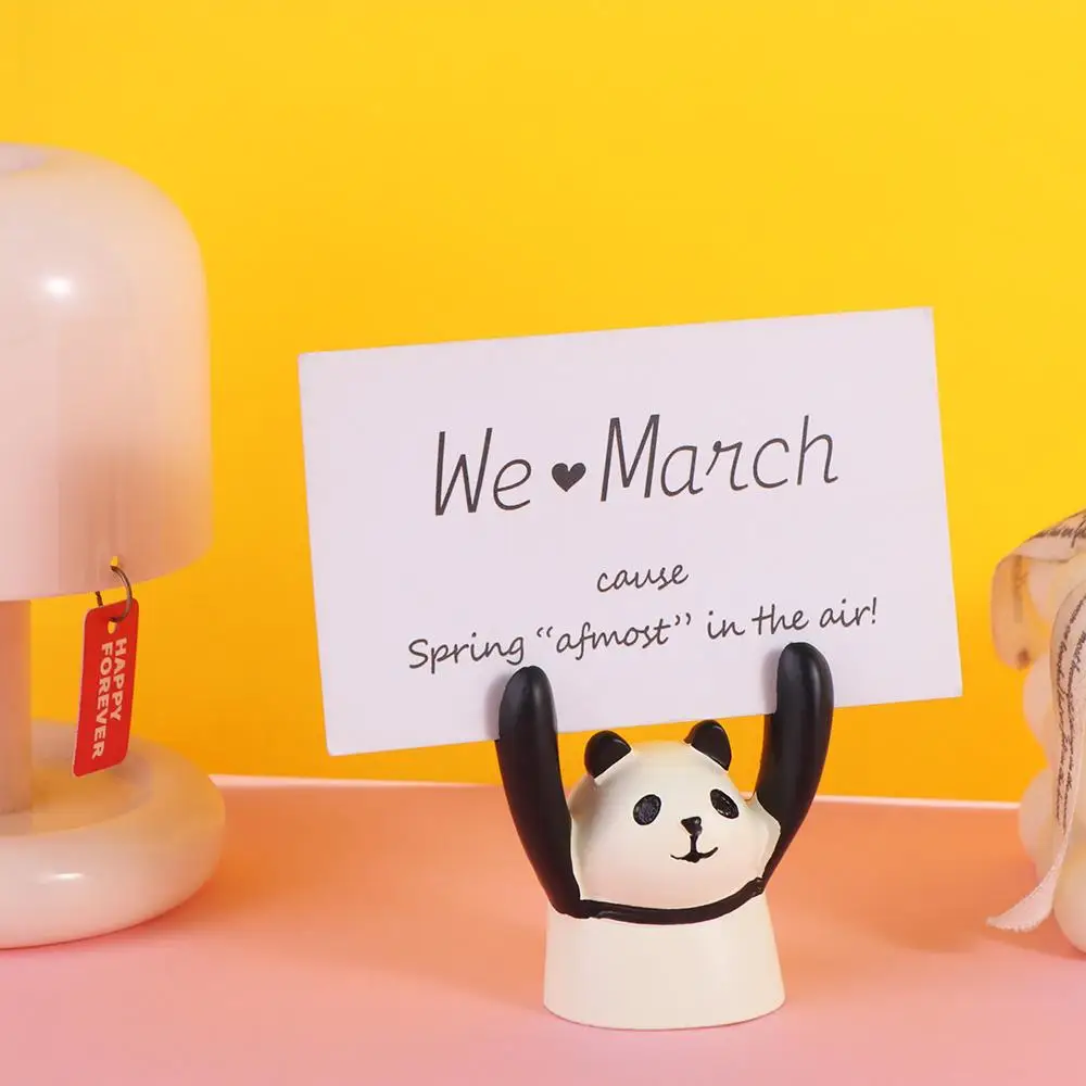 

Kawaii Messege настольный держатель для заметок с изображением панды, зажим для карты с подъемом рук, лягушка, поросенок, подставка для фотографий, зажим в Риме