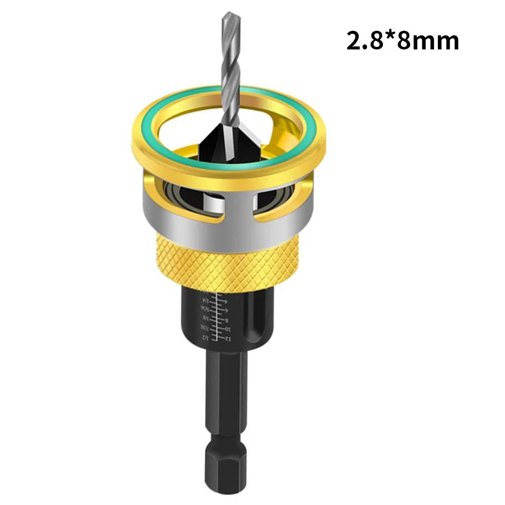 /Adjustable /Four /Flute Countersink Drill Bit With Depth Stop 90 Degree For Wood Plastic Drilling Carbon Steel Power Tool Acces