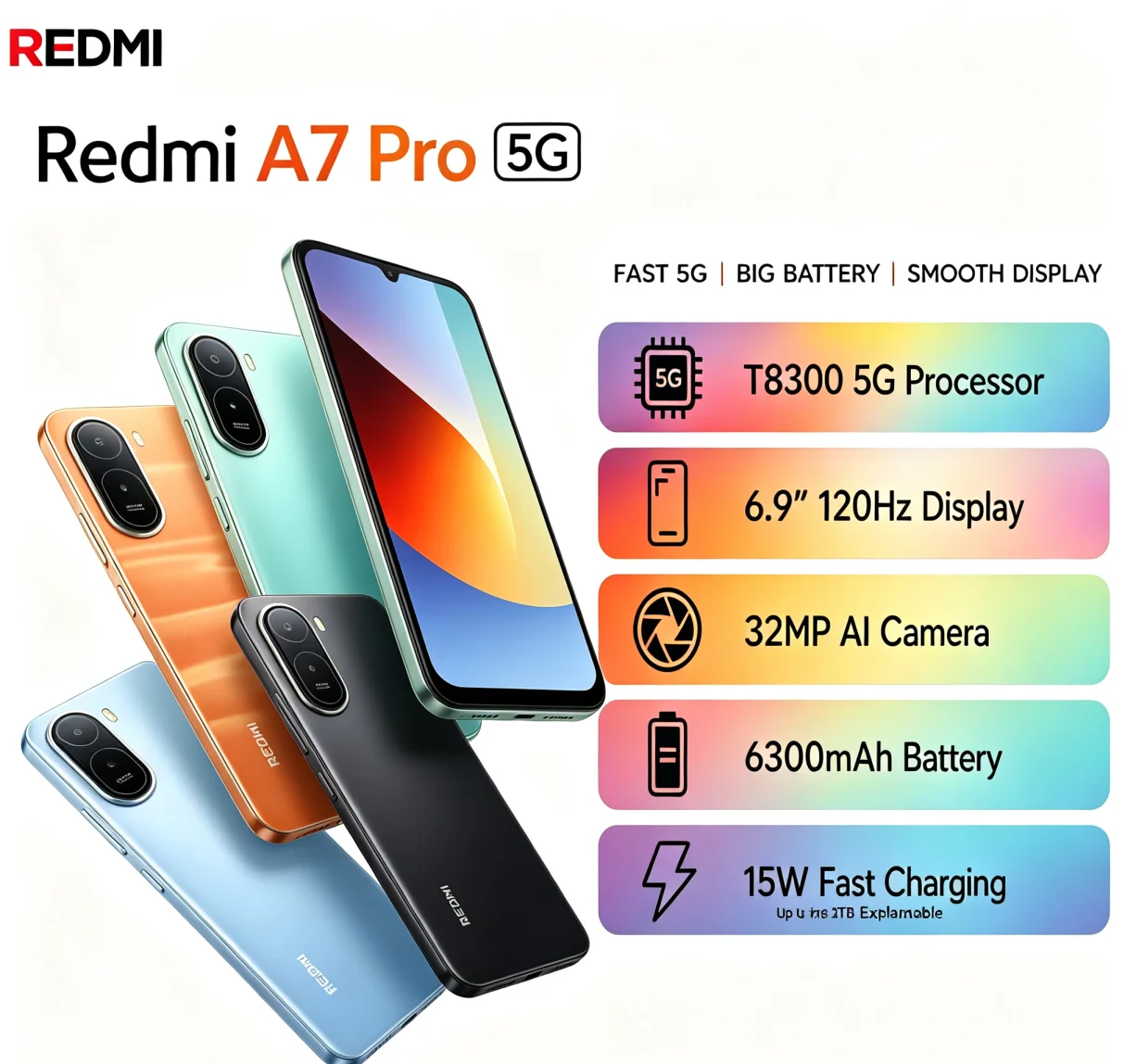 2026 Great Choice Redmi A7Pro Global Version Unlocked Handset 8GB RAM 256GB ROM 6.9