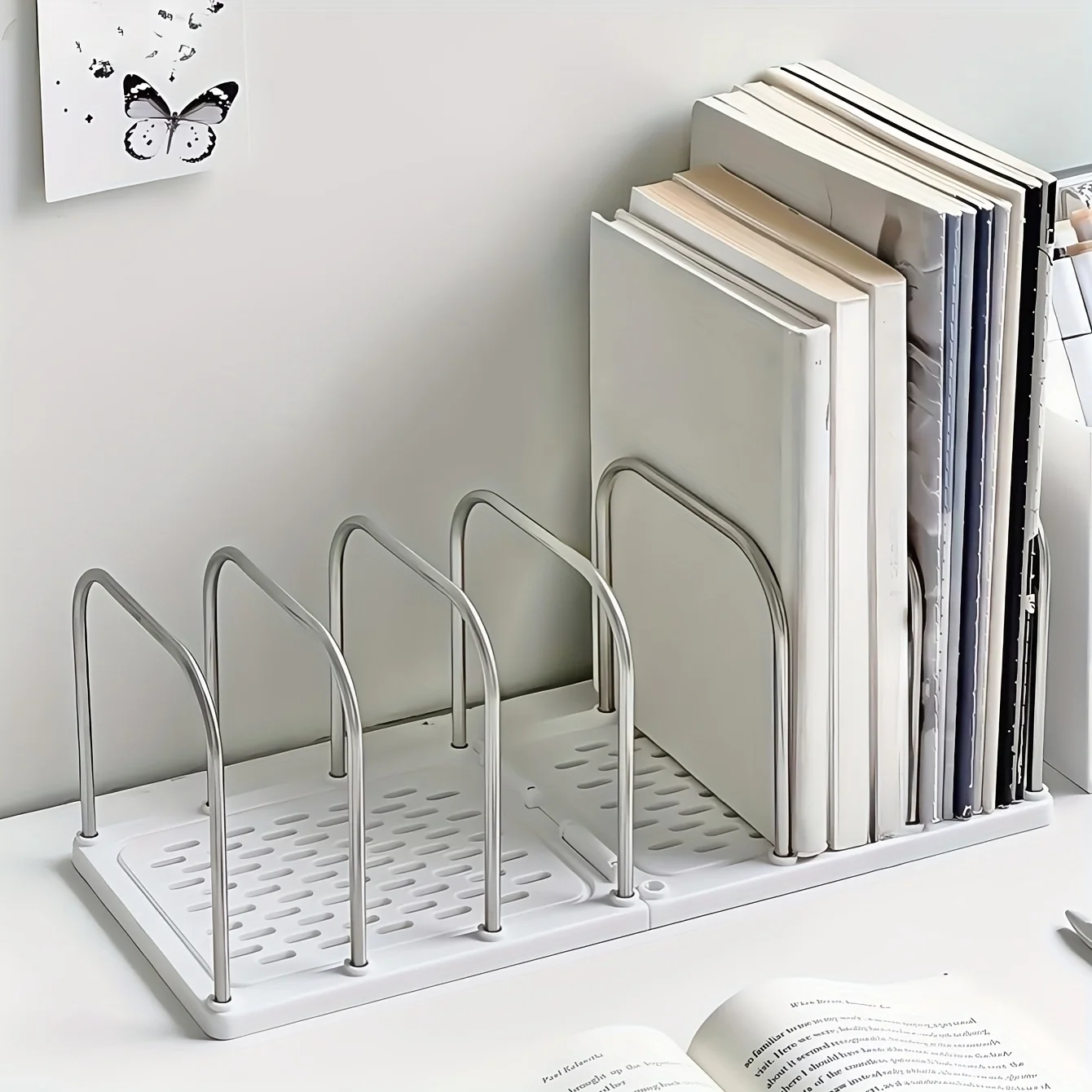 PP Material Desktop Bookshelf | Non-Slip Base  Modern Minimalist Office Desk Organizer Shelf  |  Study Table Storage Rack