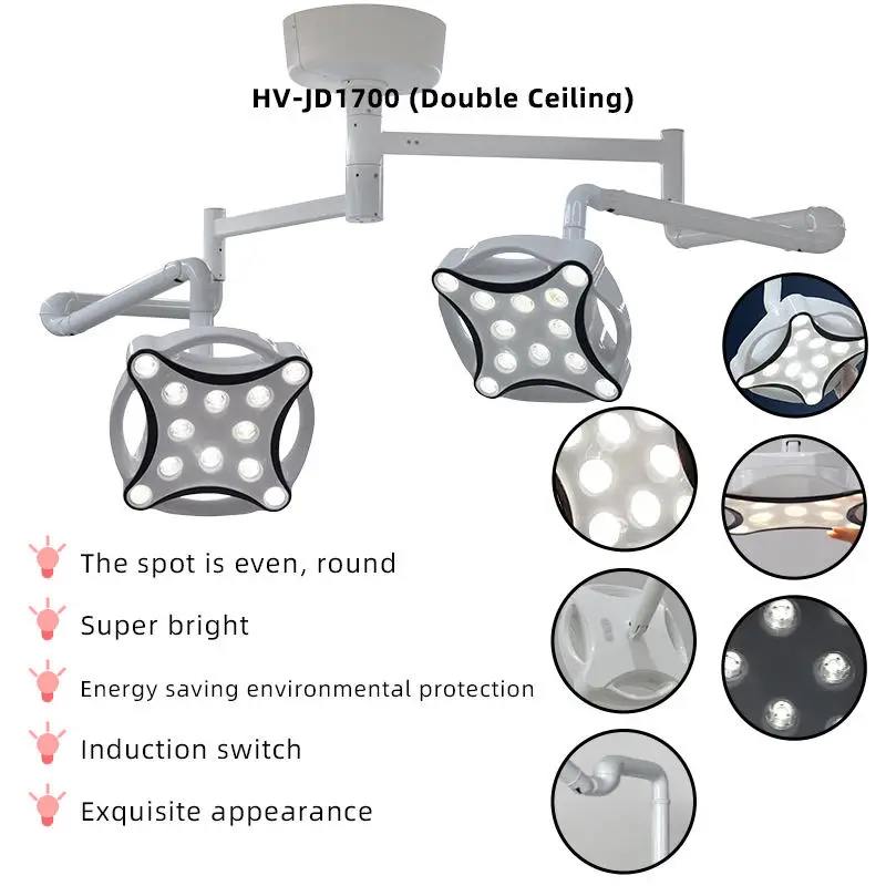 Shadowless Lights Vet Medical Grade Head Examination Operating Surgical LED Light Wall Ceiling Mounted Lamp