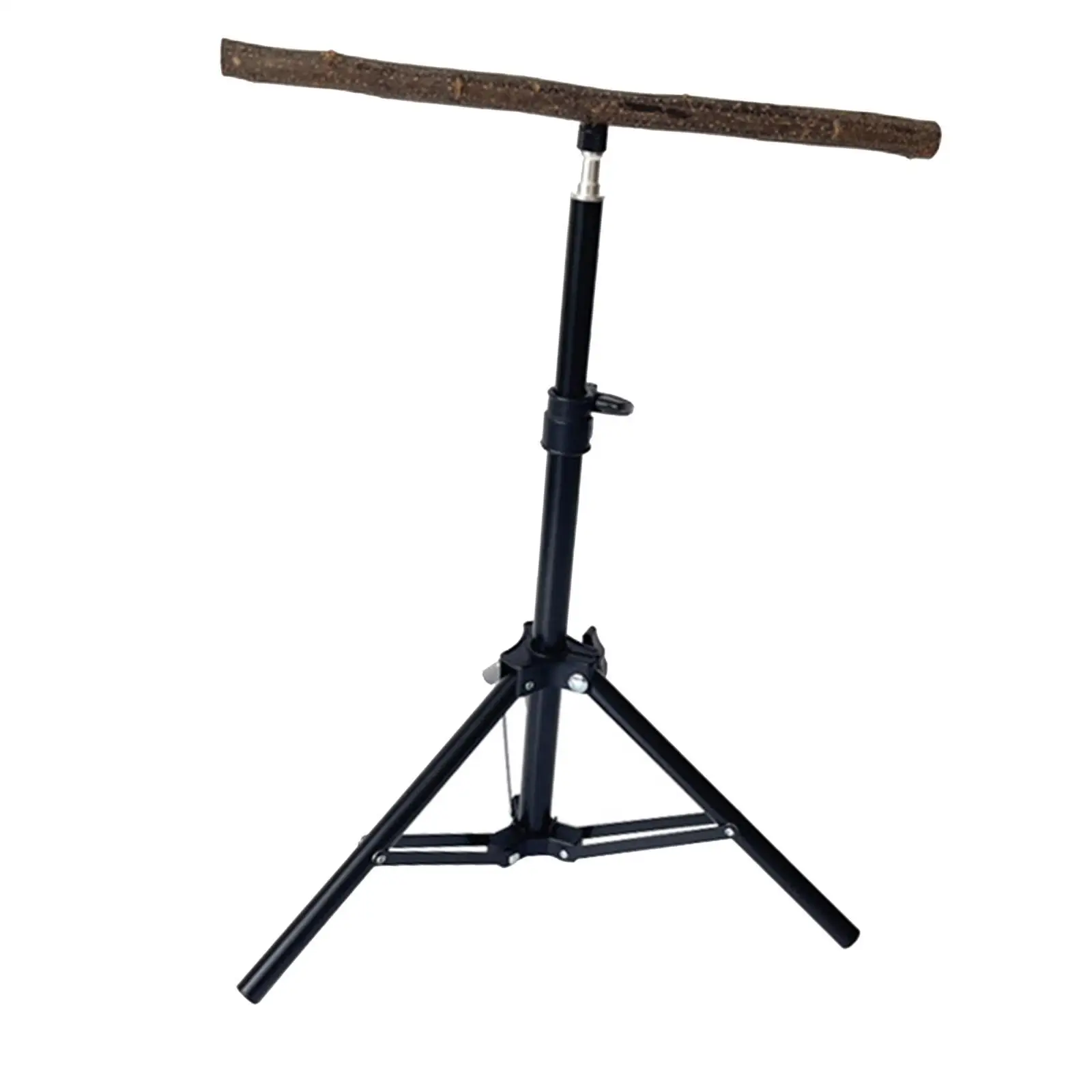 Soporte madera con trípode para periquitos, agapornis y conures