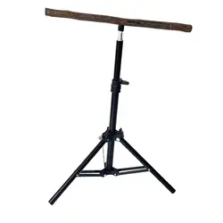 Soporte madera con trípode para periquitos, agapornis y conures