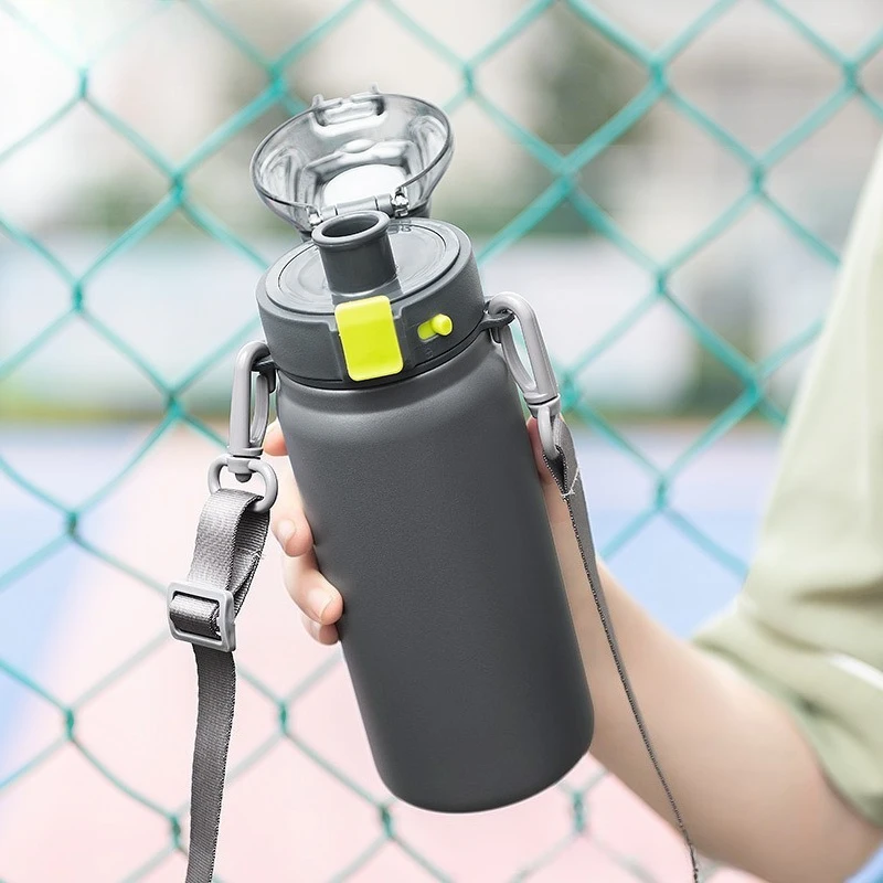 Kids 316 Stainless Steel Straw Thermos Large‑Capacity Portable Water Bottle for Boys Girls School Student
