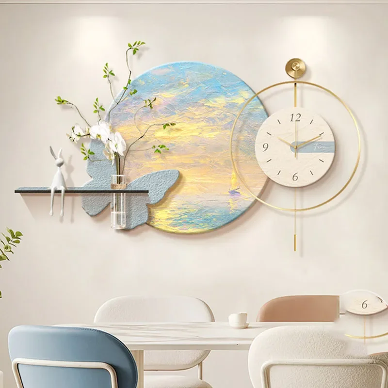 A*-Aesthetic Art Mural Wall Clocks Living Room Interior Luxury Fashion Creative Wall Watch Xenomorph Simple Pared Home Decor./