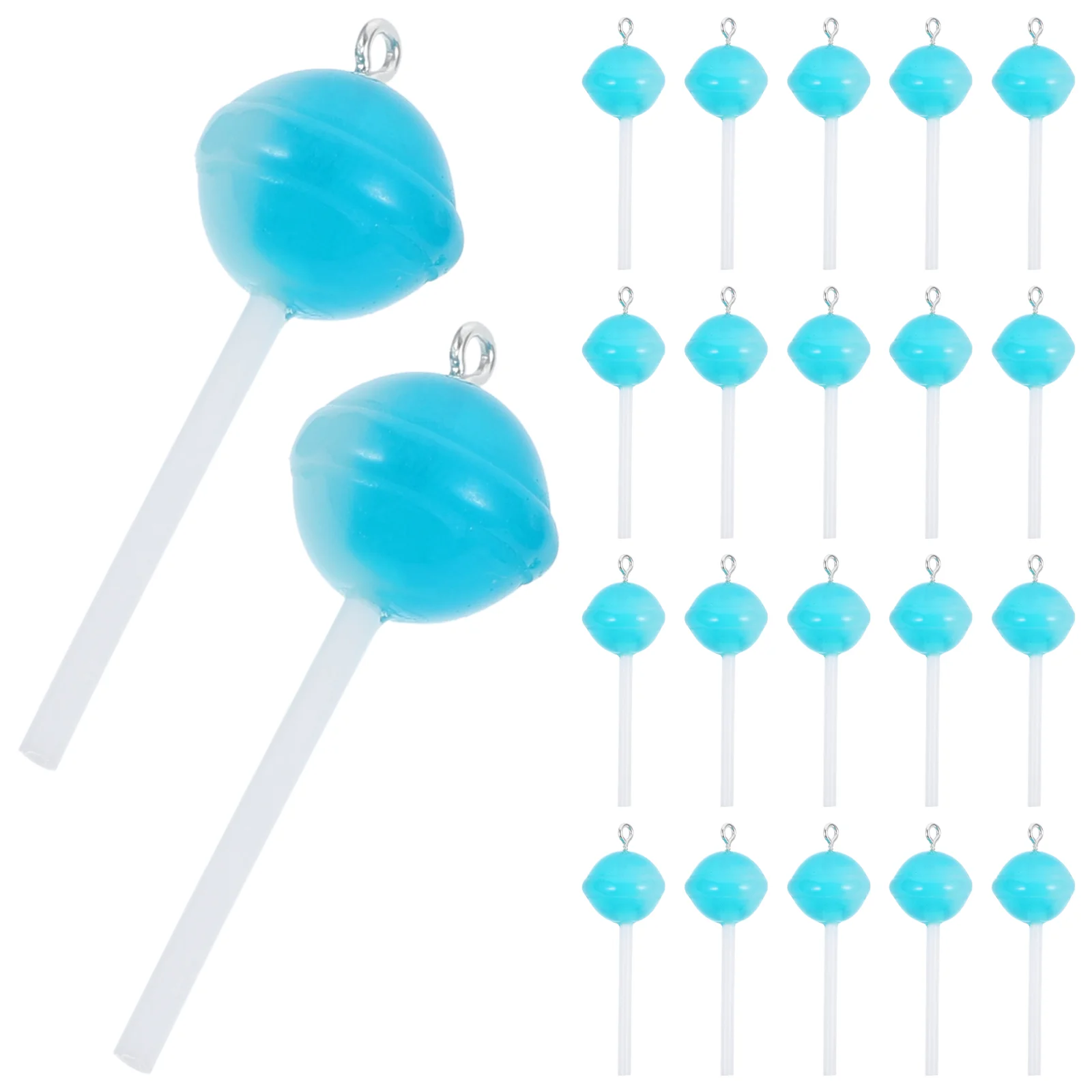 

50 Pcs Lollipop Keychain Lollipops Charms Pendant Jewelry Nail Decorative Candy Metal Resin Ornament