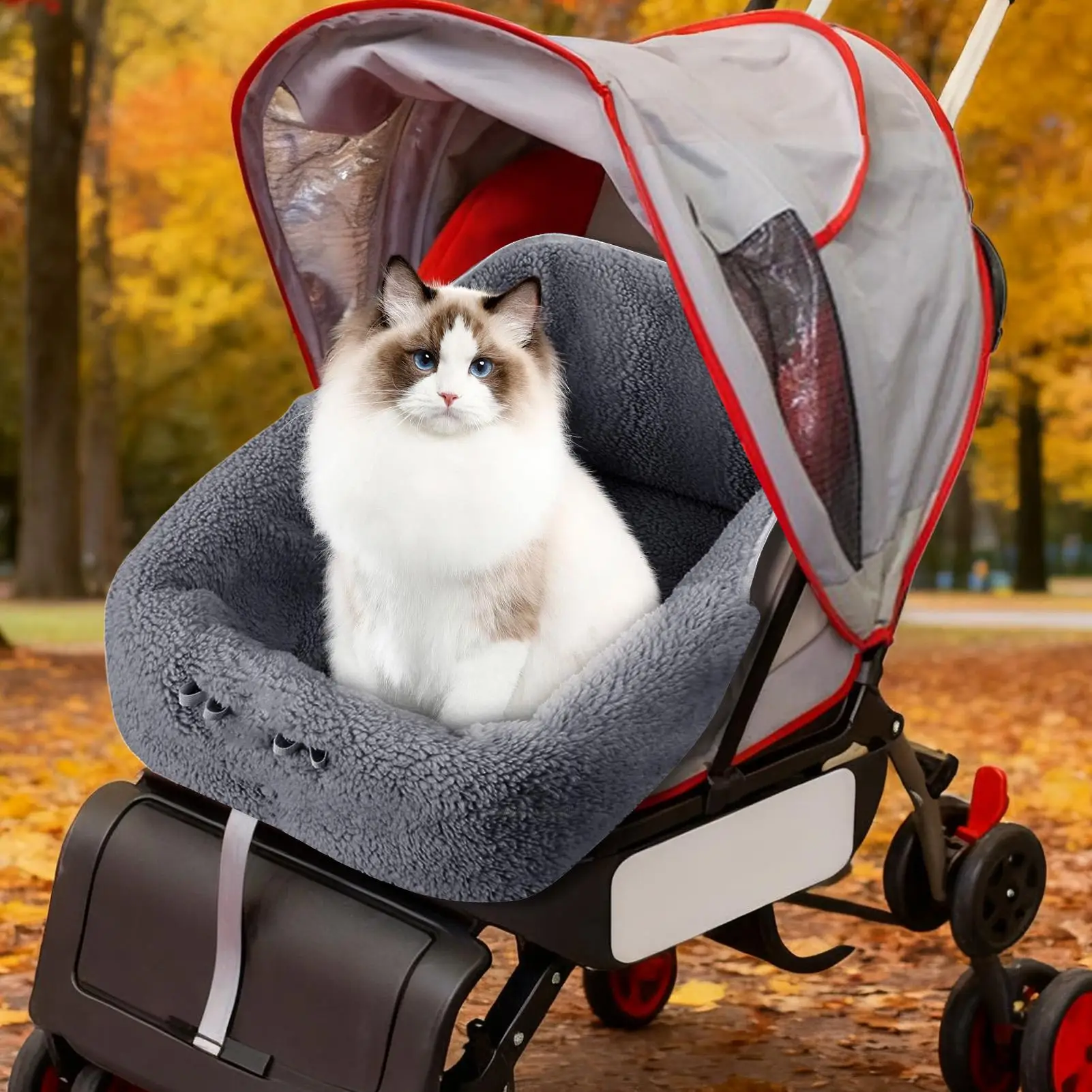 

Подушка для коляски для домашних животных, нескользящая коляска для кошек, коврик для кровати, магнитные вкладыши для щенков, котят, поездок на автомобиле, прогулочный парк, покупок, кафе на открытом воздухе