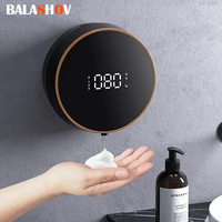 Automatic Wall Mounted Soap Dispenser Foam Smart Induction Hand Washer with Temperature Digital Display Touchless Sensor