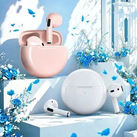 Xiaomi 삼성 안드로이드 무선 블루투스 헤드셋 용 마이크 9D 스테레오 프로 6 이어 버드가 장착 된 TWS Pro6 이어폰 블루투스 헤드폰