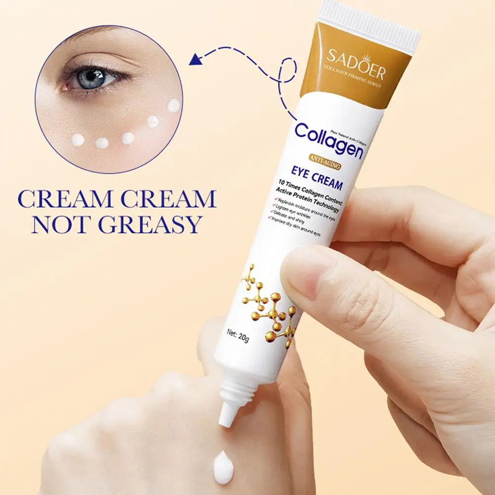 Crème démaquillante instantanée pour les yeux, anti-déformable, au collagène, estompe les ridules, raffermit la peau, anti-poches, éclaircit les