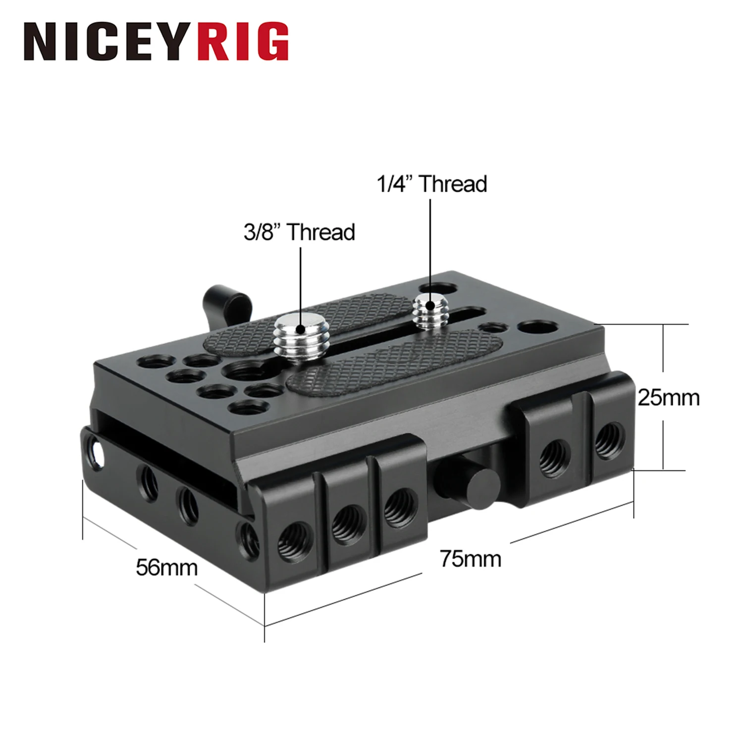 NICEYRIG Quick Release Base Plate Compatible with Manfrotto 577, 501, 504, 701 for DSLR Camera 15mm Rail Support System