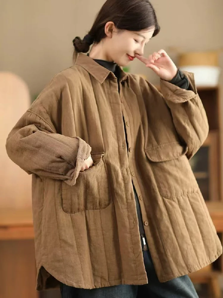 Max LuLu Quilted Thicken Winter Ladies Jeackets Warm Vintage Classic Luxury Oversized Coats Loose Leisure Cotton Fashion Parkas