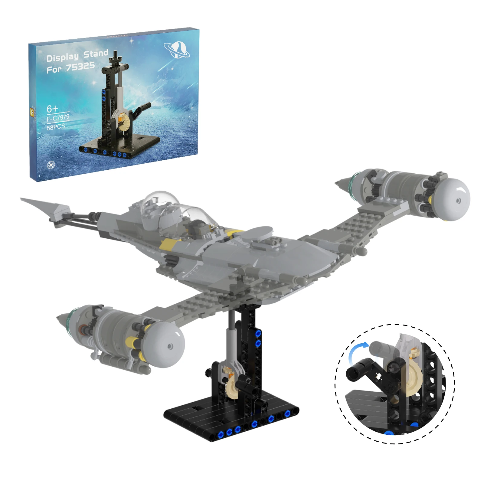 MOC Space N-1 Plane Bracket Display Stand Building Blocks Set For Fighter 75235 Adjustable Angle Support Bricks Model Toys GiftS