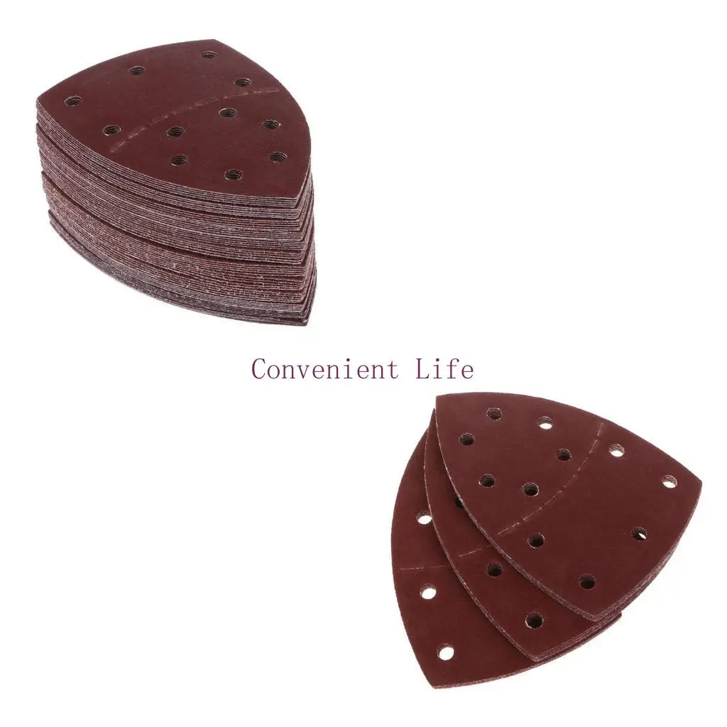 

L1EE 60pcs 11-hole Sandpapers Sanding Sheets Abrasive Discs 40/60/80/120/180/240 Grit