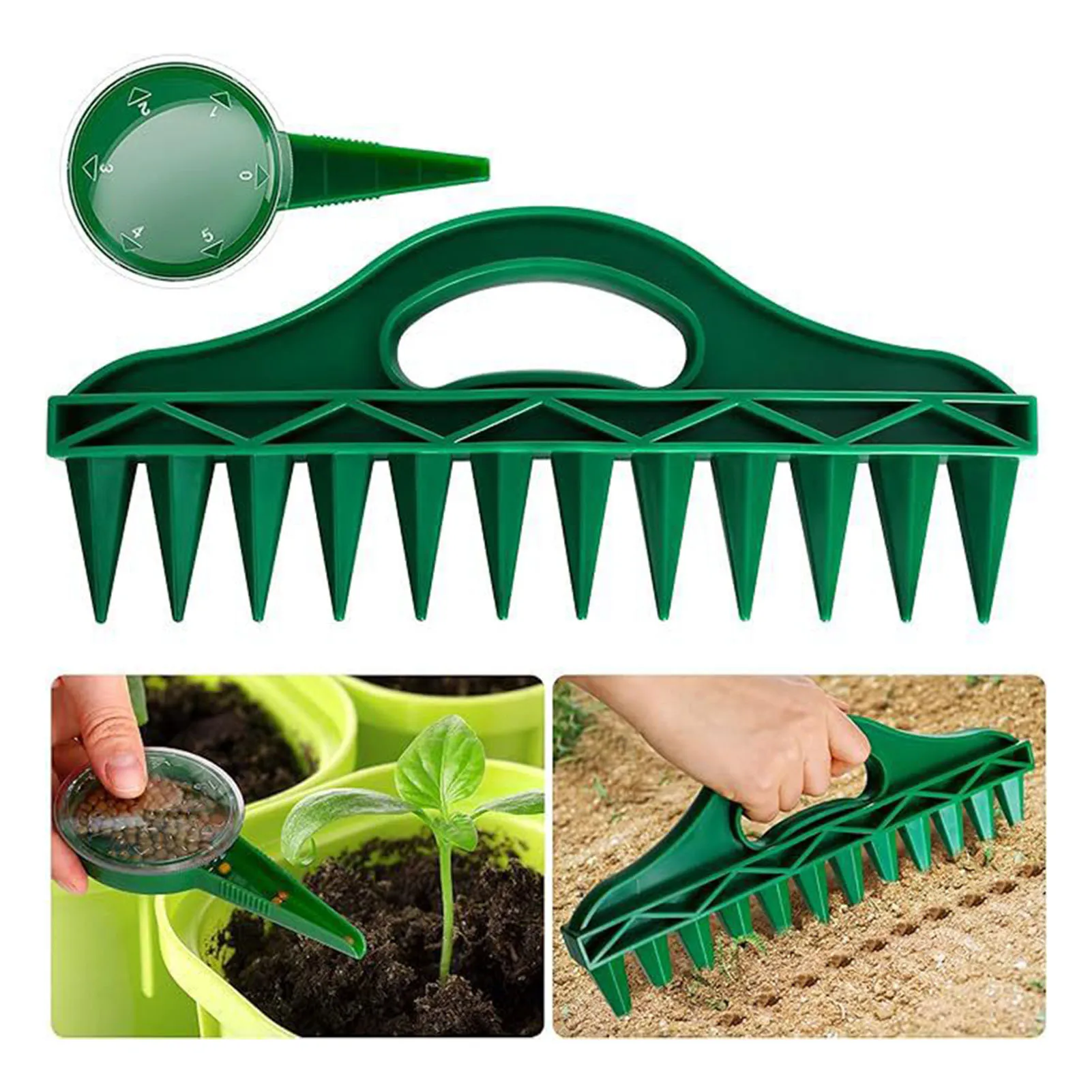 12 Holes Handheld Seed Dibbers with Durable and Practical PP Material Suitable for Closely-Spaced Crops