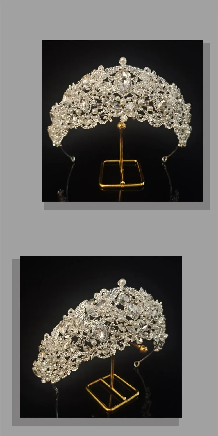 Sparkling Baroque Bridal Crown Headpiece, High End Wedding Style, Birthday Princess Wedding Dress, Crown