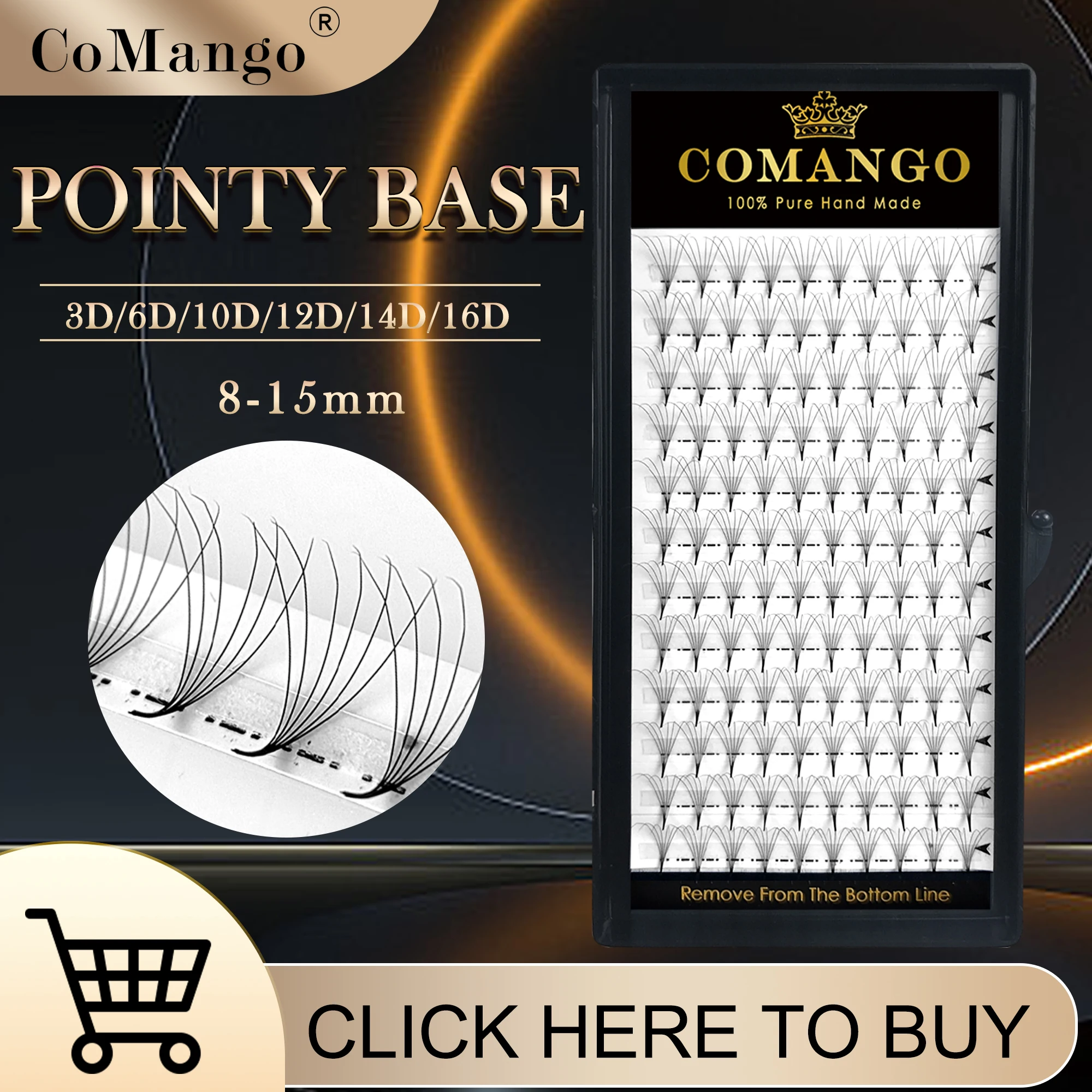 

CoMango гибрид заостренная база готовый веер русский объем ресницы наращивание острые узкие накладные ресницы мягкие накладные норковые ресницы