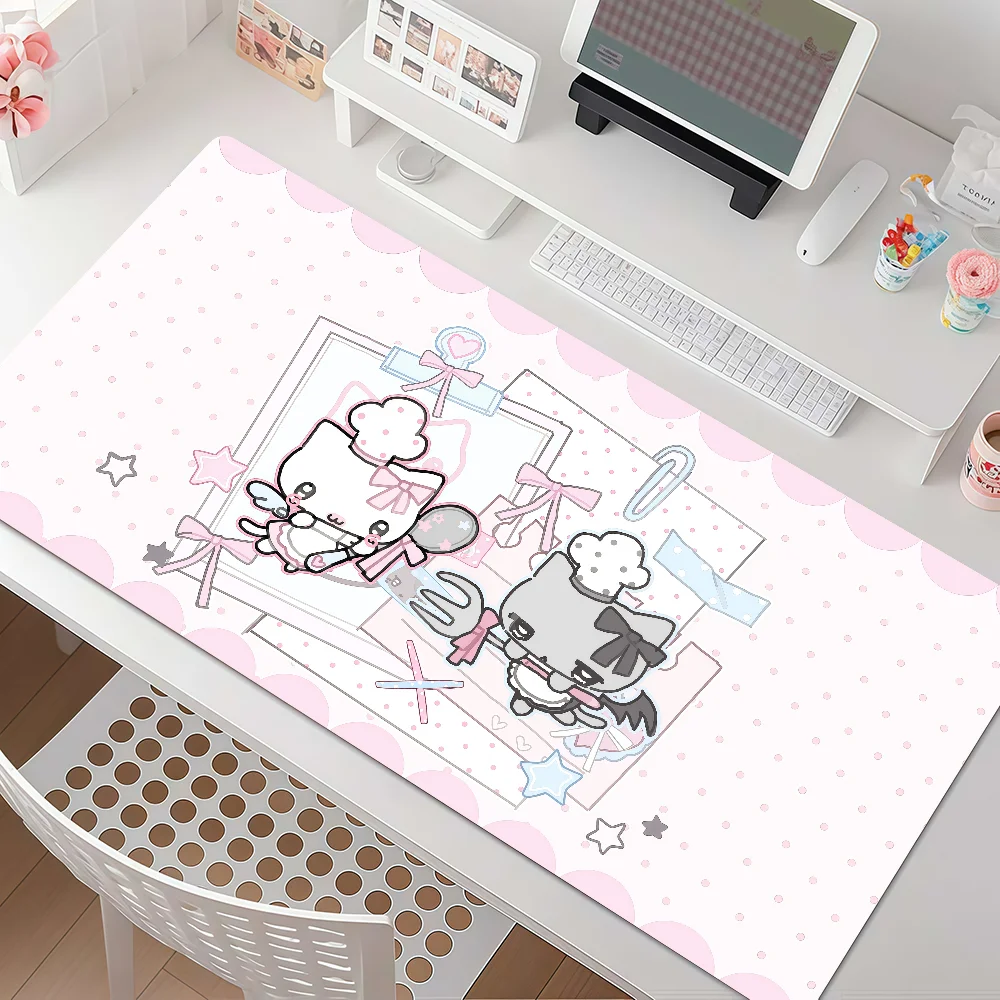 Tapis de souris Polka Dots Cute Cat B-baoBaoPuPu, antidérapant, bord en caoutchouc, épaissi, pour ordinateur portable, tapis de bureau pour jeux