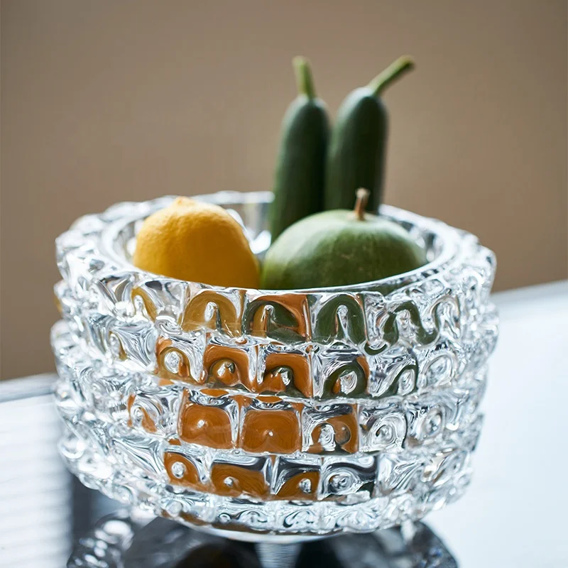 Handmade Transparent Glass Vase Shiny Triangular Prism Spiked Design Wedding Dining Table Decor Vase