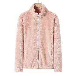 Autumn and Winter Solid Color Double-sided Fleece Top Thickened Coat