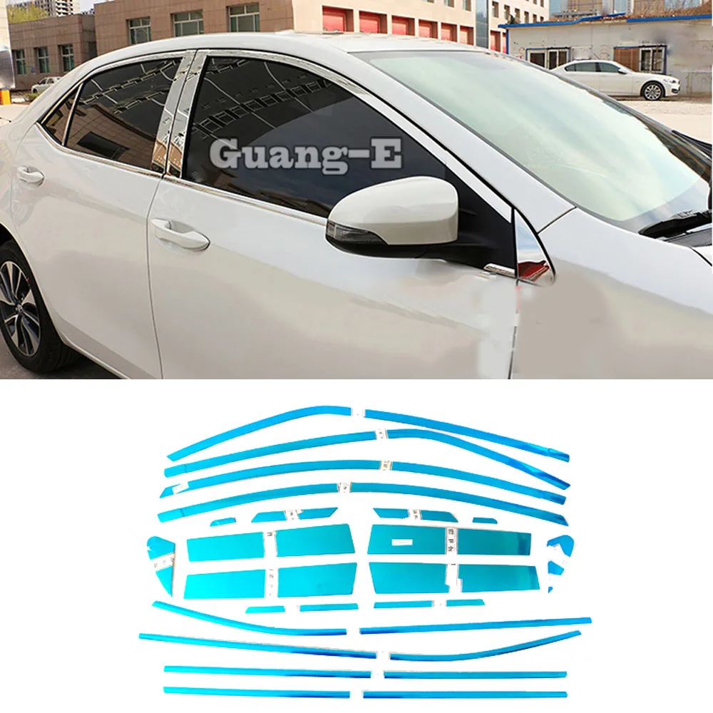 

Car Stick Stainless Steel Glass Window Garnish Pillar Middle Column Trim For Toyota Corolla Altis 2014 2015 2016 2017 2018 2019
