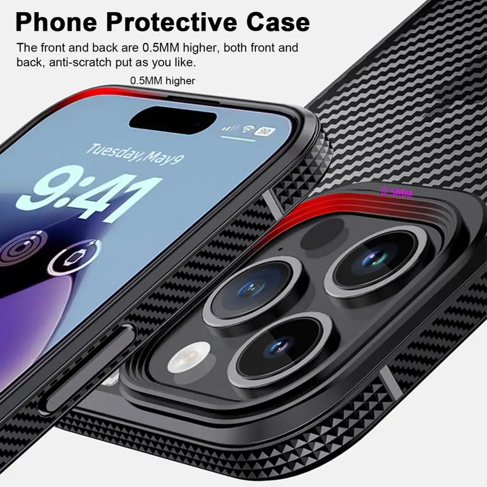 TPU Silicone Mobile Phone Case Shockproof Raised Edges Design Perfect Cell Phone Protective Cover for iPhone15/Plus/Pro/Pro Max