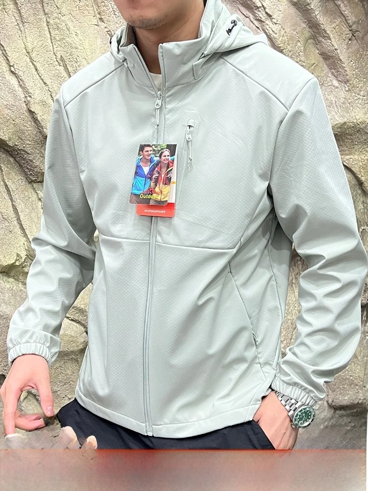 

Мужская уличная софтшелл Jaet, ветрозащитная 3D пошивная одежда с капюшоном, молодежная модная дорожная нейлоновая смесь спандекса