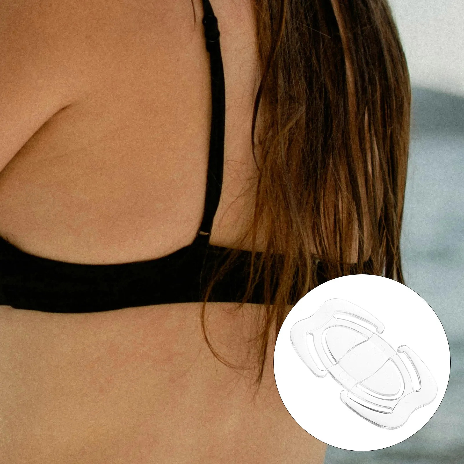 

6pcs Bra Back Clip Buckle Transparent Strap Clip Rotatable Bra Clips Women Back Hooks Bagged Shoulder Fastener