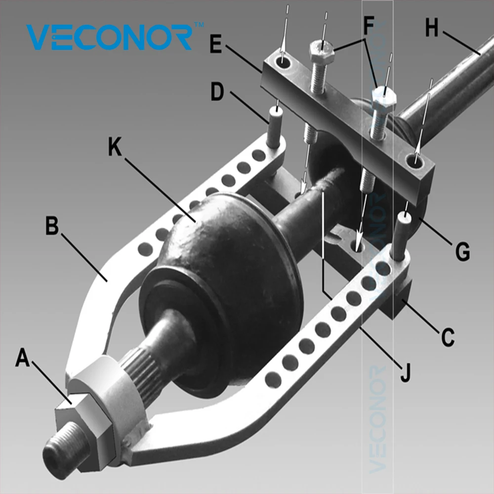 Narzędzie do demontażu przegubów homokinetycznych VECONOR Narzędzie do demontażu separatorów wału rozdzielającego Regulowany uniwersalny ściągacz