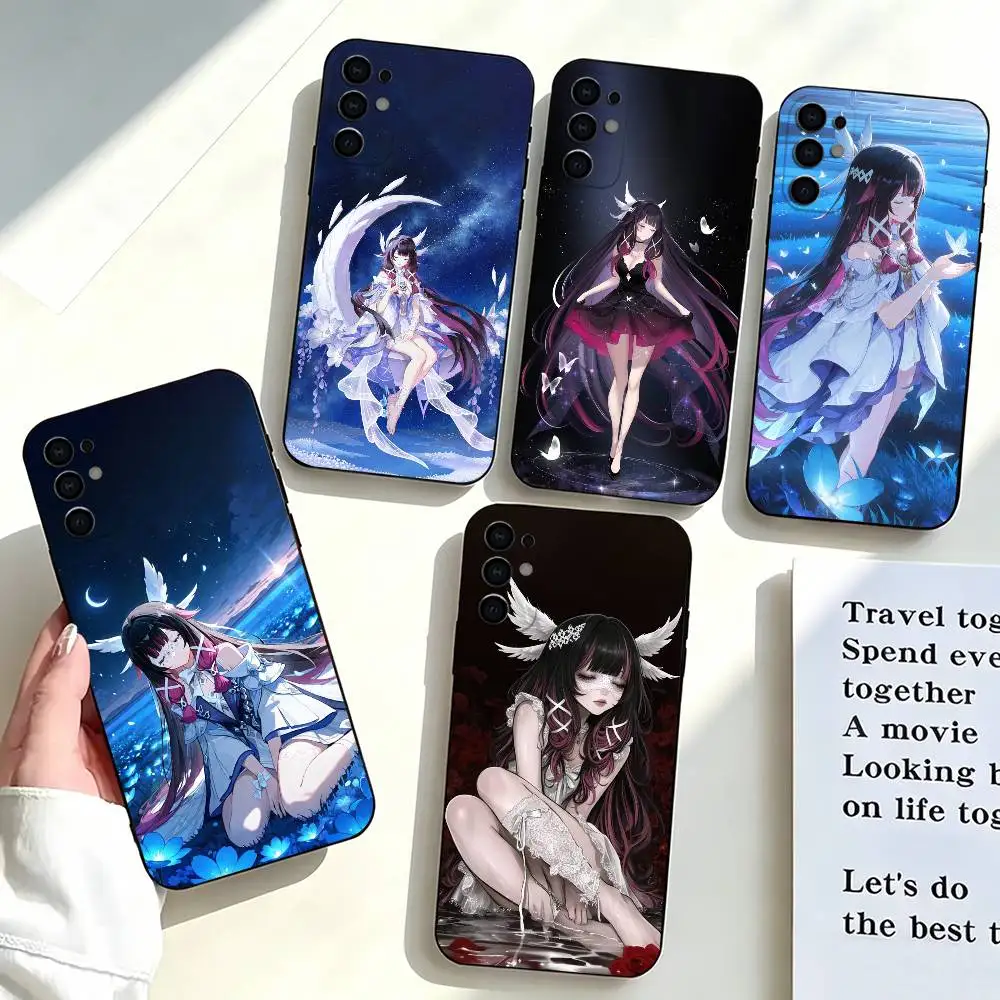 Genshin Impact Girl c-columbinaSs  Phone Case Black Silicone Soft For Samsung S25,S24,S21,S22,S23,S30,Ultra,S20,Plus,Fe,Lite