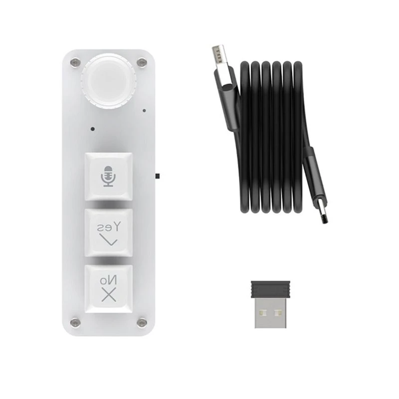Leading-Mechanical Keyboard 3 Keys Mini AI Voice Macro Keypad Single Knob 2.4G+ Wired Dual Connection Intelligent Input Device