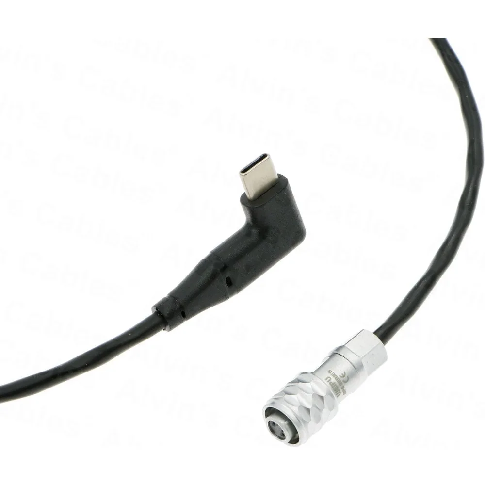 Alvin's Cables USB-C Type-C PD Right Angle to Weipu SF61B/S2 2 Pin Female Power Cable for BMPCC 4K 6K Blackmagic Pocket Cinema