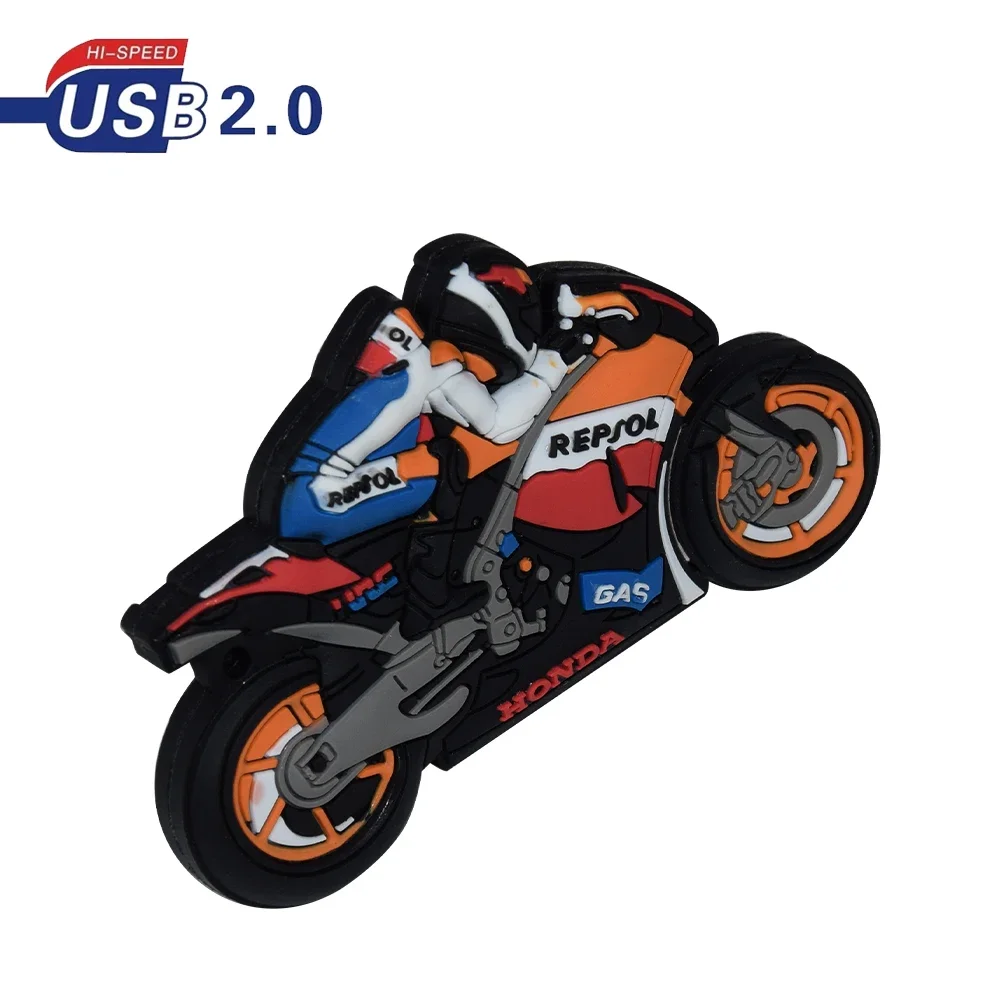 Unidad de bolígrafo para motocicleta con dibujos animados, 4GB, 8GB, 16GB, 32GB, 64GB, resistente al agua, regalo creativo, unidad Flash Usb2.0, memoria de 128GB para motocicleta