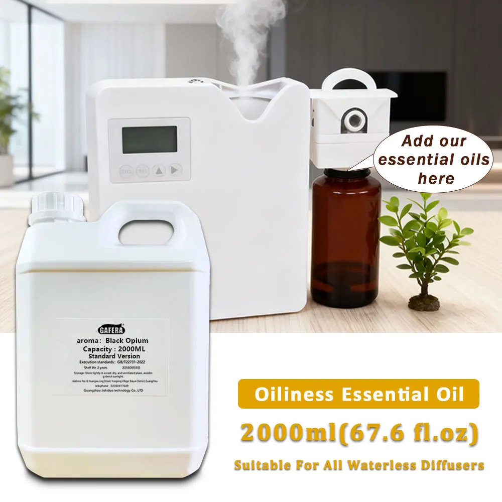 GAFERA 2000ML (67.6 fl.oz) Black Opium Essential Oils - For All Waterless Diffuser, Hotel Fragrance Machine Replenish Aroma Oil
