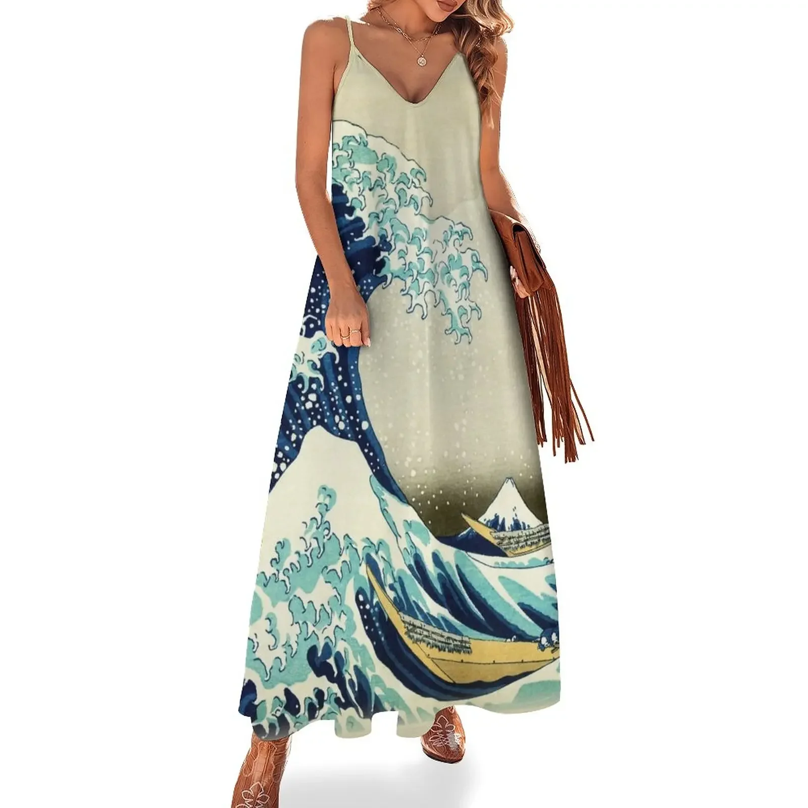 

The Great Wave off Kanagawa Sleeveless Dress dress for woman evening dresses luxury 2024 dresses summer woman 2024