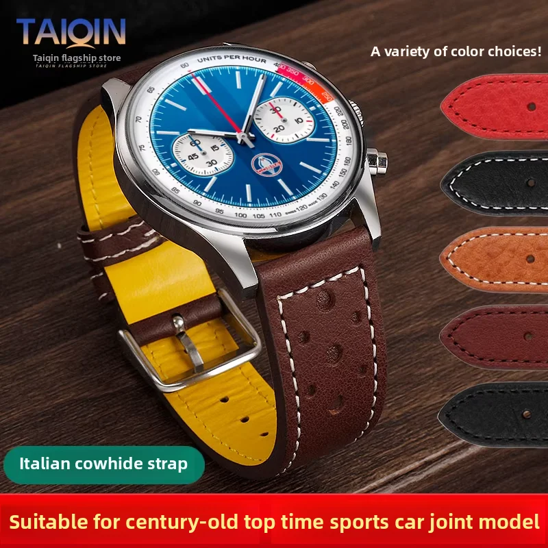 High-quality genuine leather watch strap for Breitling Top Time series Deus/B01 Ltalian Calfskin Watchband 20mm Bracelet Brown