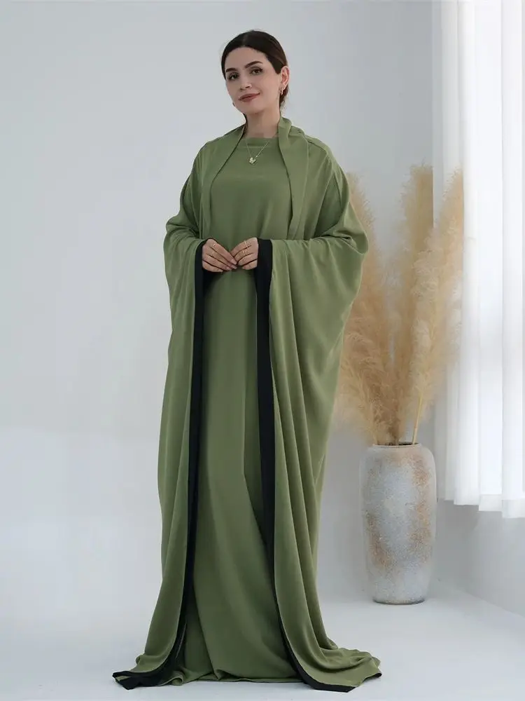 Imagem -06 - Ramadan Khimar Hijab para Mulheres Eid Dubai Turquia Islã Vestido Muçulmano Jilbab Roupa de Oração Kaftan Musulmane Feminino