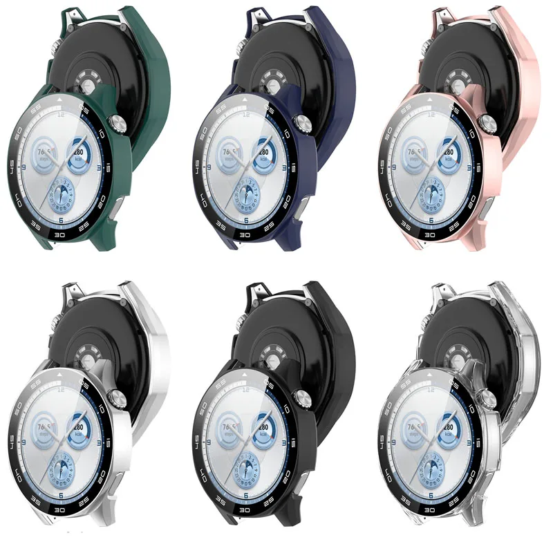 Capa protetora para pc, para huawei watch gt5, 46mm, protetor de escala, moldura, relógio inteligente, acessórios para-choques