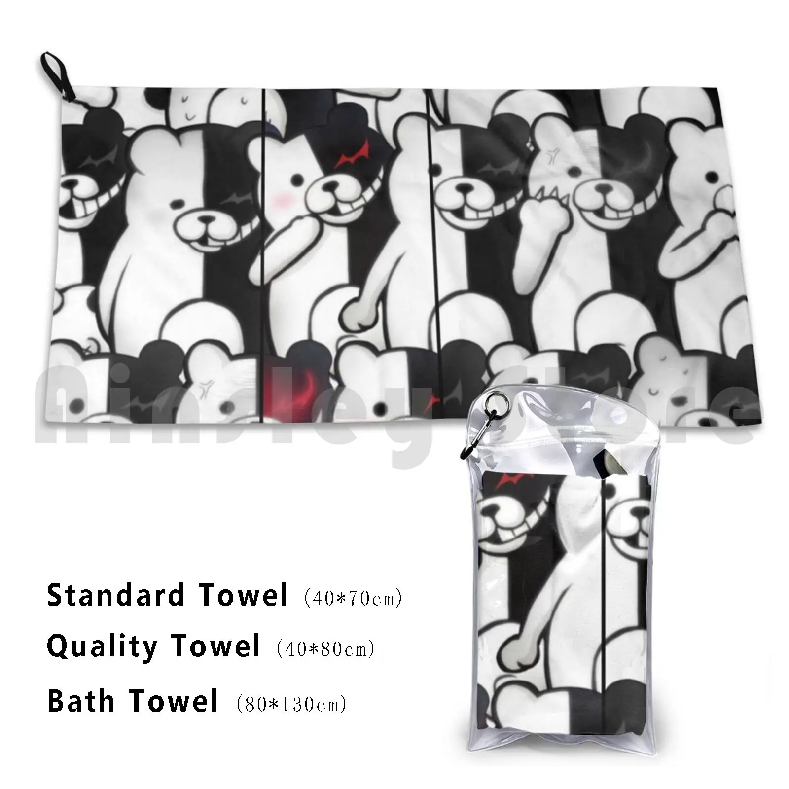 Monokuma Beach Towel Quick Dry Quality Towel Danganronpa Monokuma Sprite Sprites