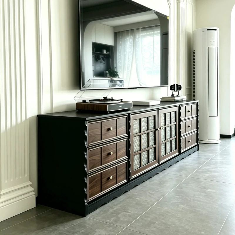 Retro Wood Tv Stand Luxury Heavy Black Living Room Tv Stands Bedroom Modern Rack Suspenso Para Sala Para Tv House Accessories