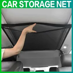 Car Ceiling Storage Net Pocket Car Roof Bag Interior Cargo Net Breathable Mesh Bag Auto Stowing Tidying Interior Accessories