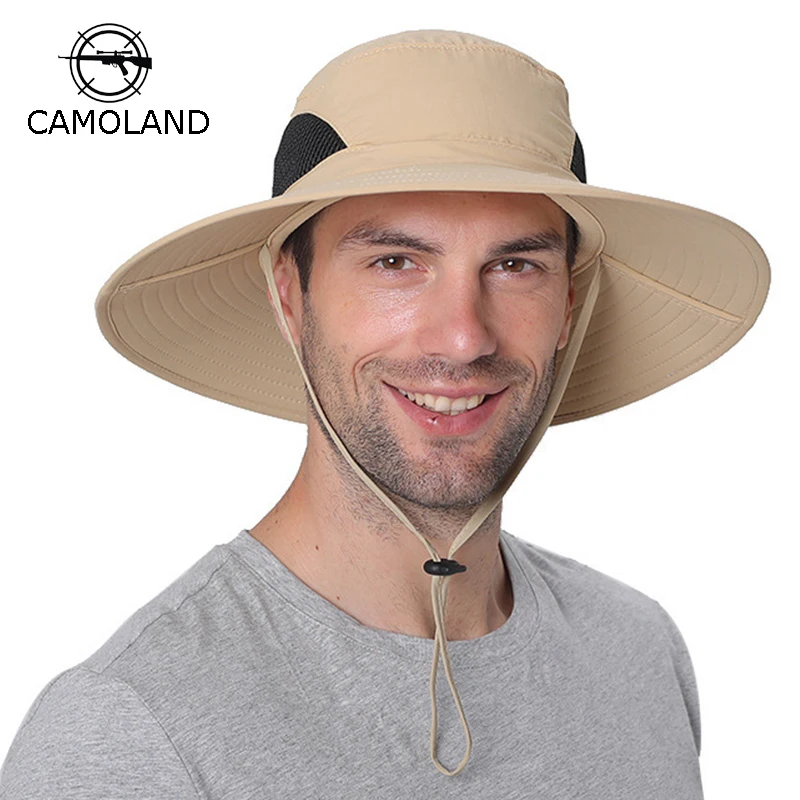 

CAMOLAND Summer Sun Hats UV Protection Outdoor Hunting Fishing Cap for Men Women Hiking Camping Visor Bucket Hat Adjustable