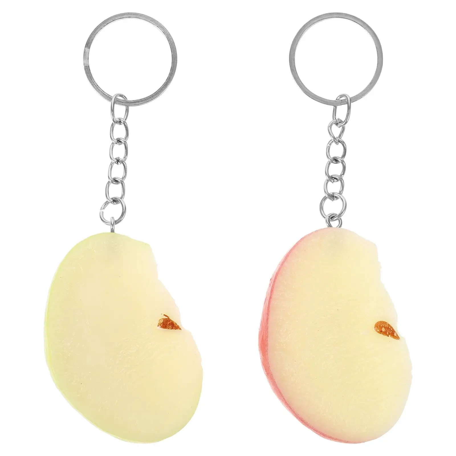 

2Pcs Apple Keychain Sliced Fruit Theme Key Ring Decorative Bag Decorative Bag Pendant Pendant Luggage Charm Fashionable Design