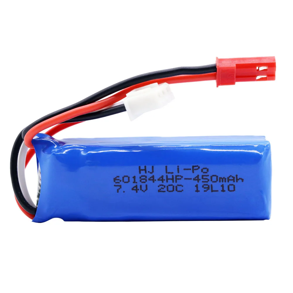 7.4V 450mAh 20C Lipo Battery for WLtoys K969 K979 K989 K999 P929 P939 RC Car Parts 2s 7.4v Battery 601844 5pcs/lot