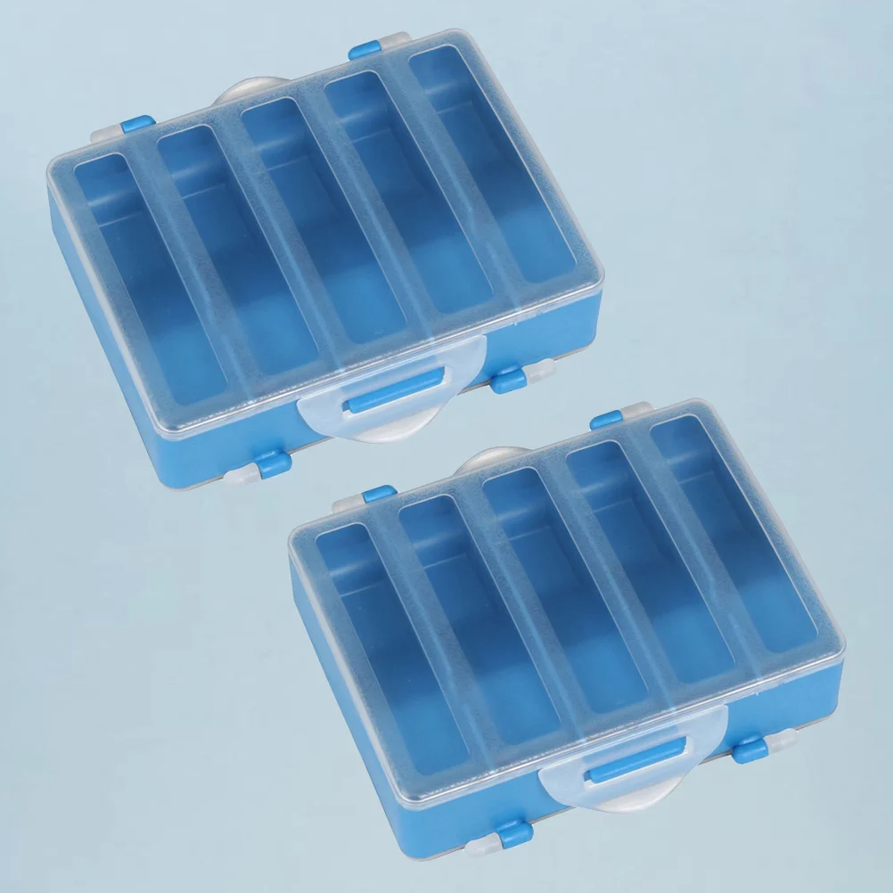 

2Pcs Professional Fly Fishing Box Double Sides 10 Hooks Storage Case Sealed Lock Buckle Widened Hinge Fly Fishing Box