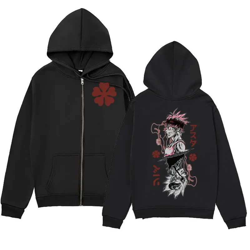 

Anime Black Clover Graphic Zipper Hoodies Harajuku Japanese Style Zip Up Hooded Sweatshirts Men Women Vintage Fashion Pullovers