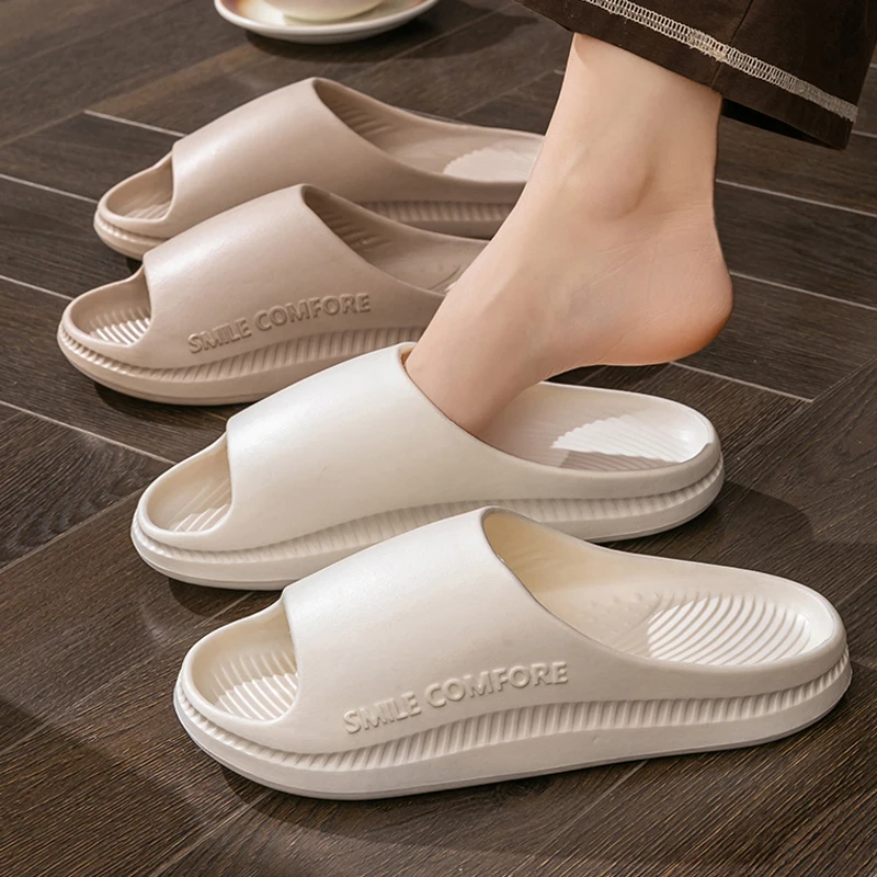

Летние женские сандалии, шлепанцы, мужские тапочки, однотонные, нескользящие, с мягкой подошвой, удобные тапочки для душа, уличная обувь для пар